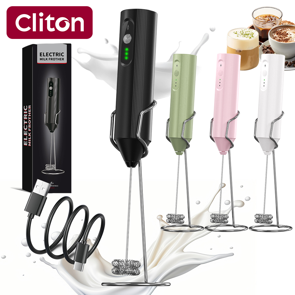 Electric Milk Frother Handheld - Batedor de Leite Elétrico Portátil Recarregável