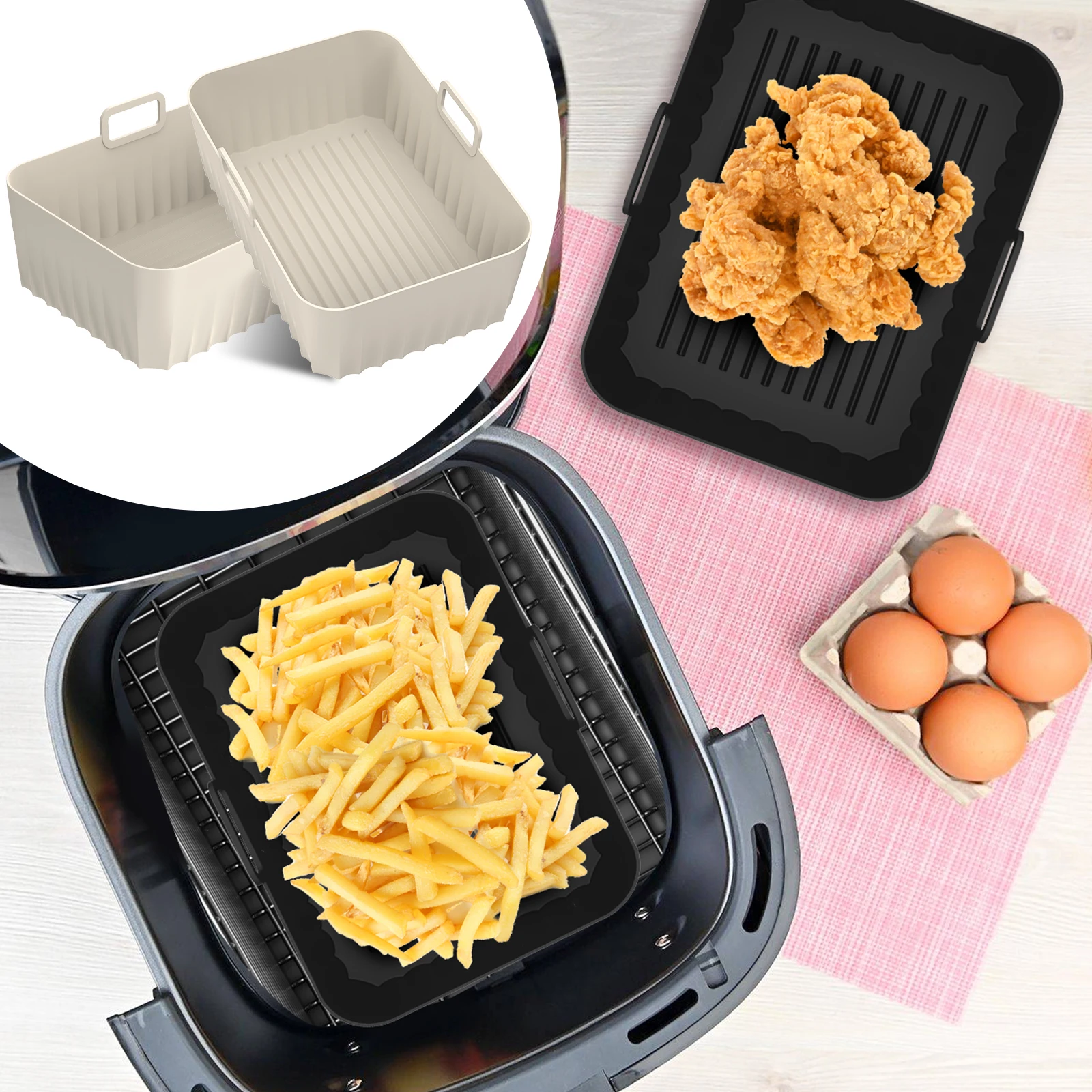 2 unidades de forros de silico - Air Fryer Silicone Pot Liner avaliação e preço